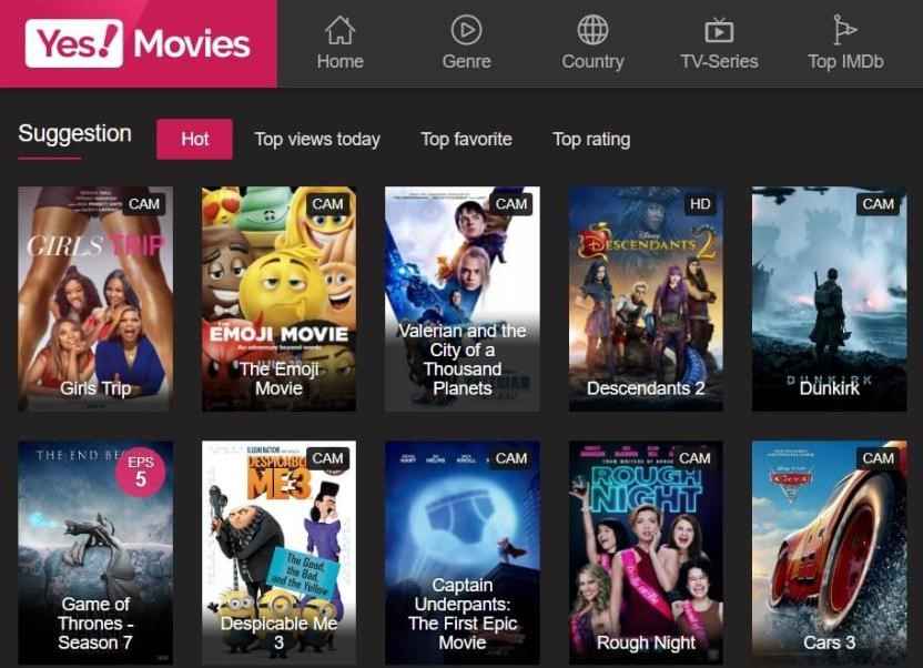 dashboard of yesmovies