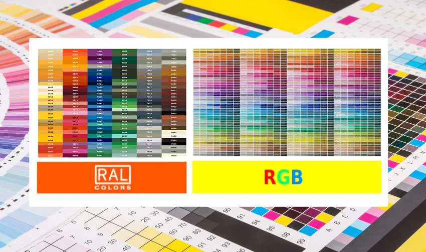 diagramas de cores ral e rgb