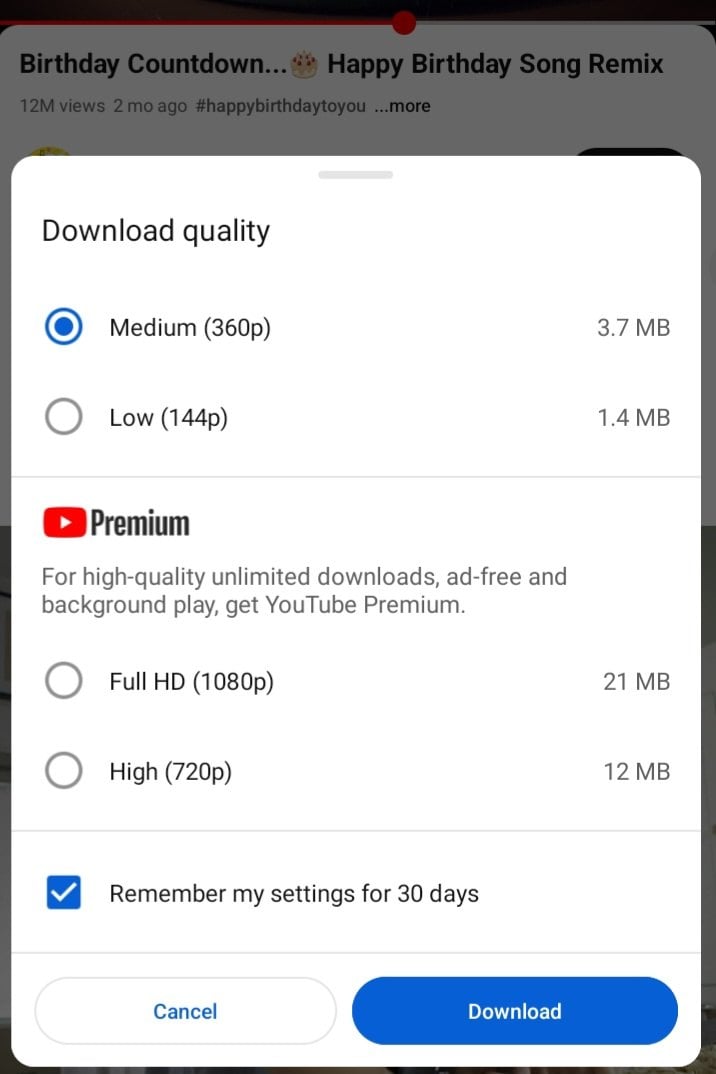youtube app save offline
