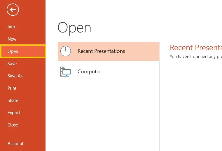 open presentation on ms powerpoint safe mode