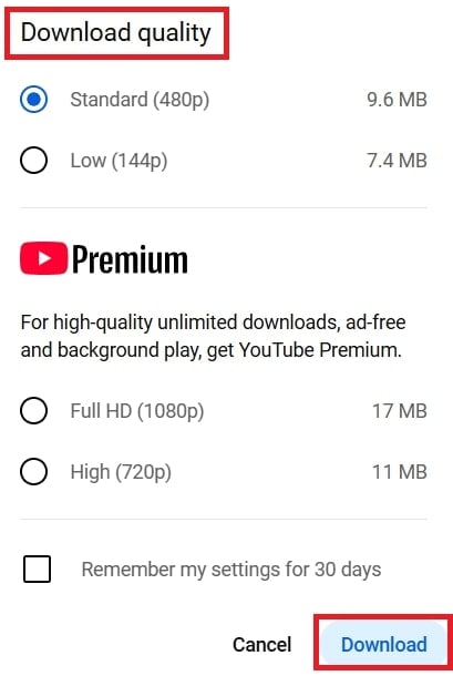 download quality