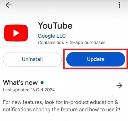 update youtube on iphone