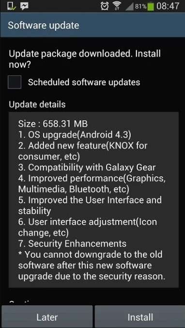 install an android update