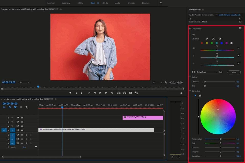 color correction premiere pro change color