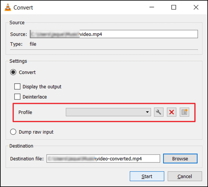 choose the input codec from the profile lists