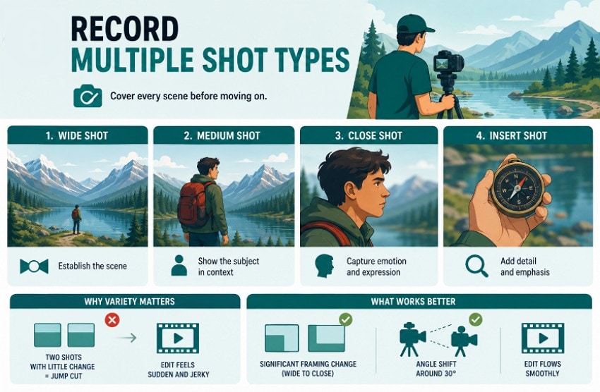 record multiple shot types