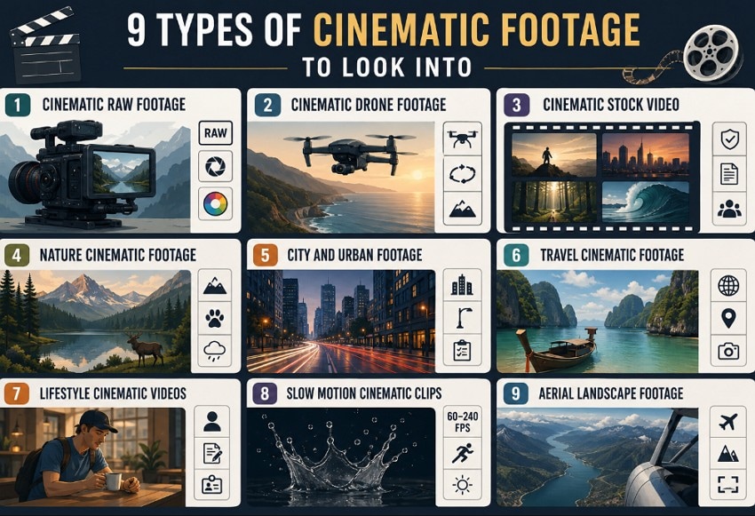 types of cinematic footage