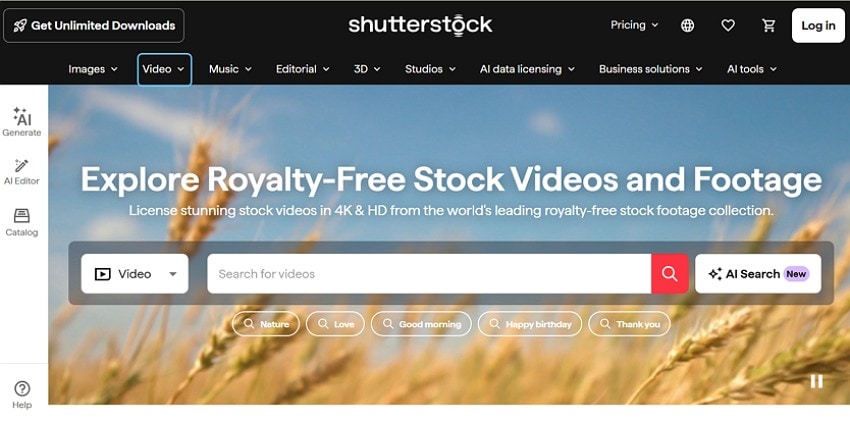 shutterstock premium stock videos website