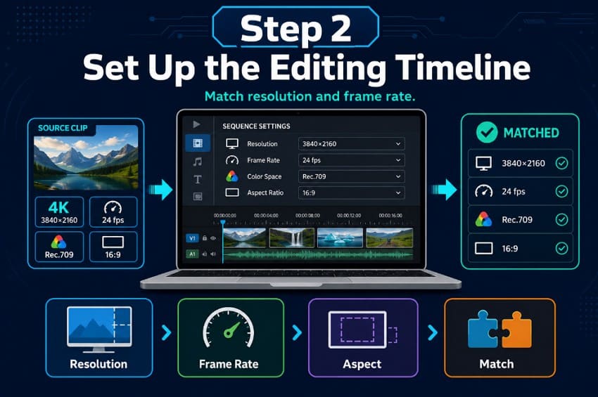 set editing timeline correctly