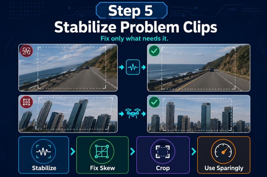 stabilize shaky travel footage