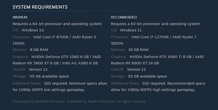 ensure system requirements of game