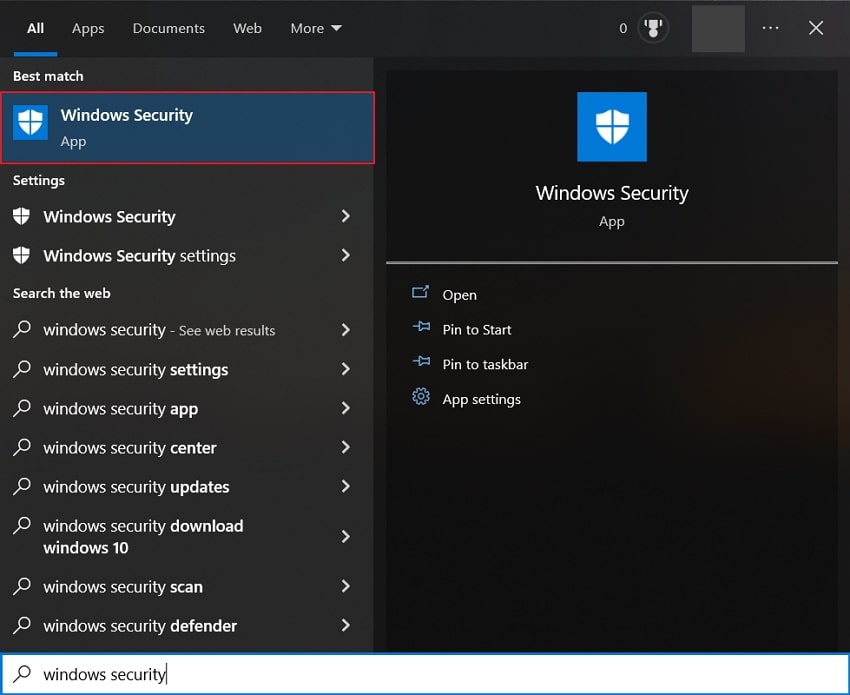 iniciar windows security