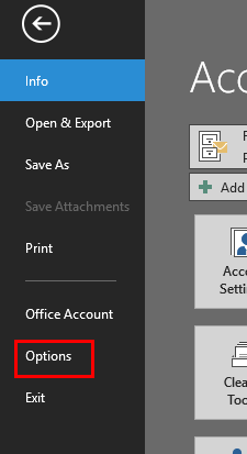 click options in file menu