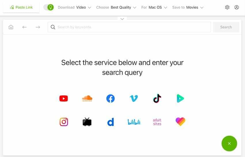 4k downloader platform selection panel