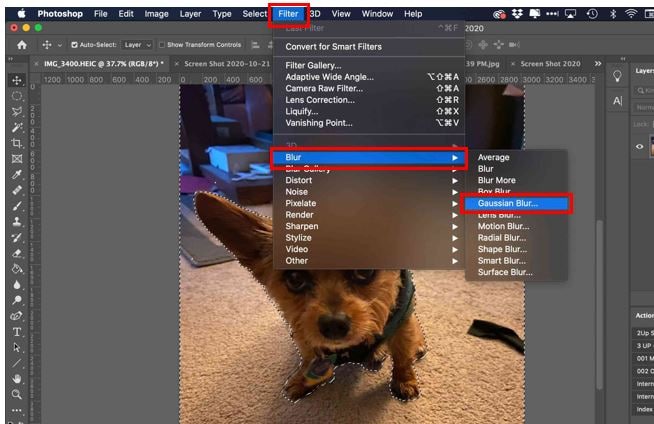 add blur to the image in photoshop