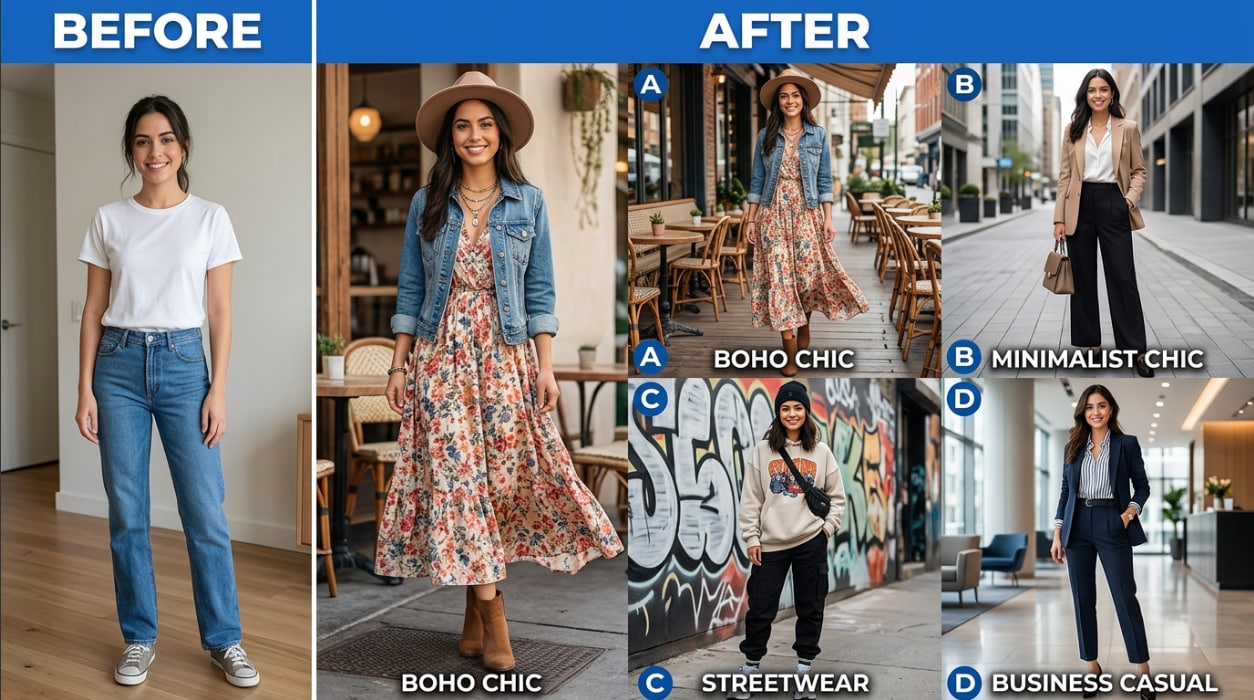 ai outfit style comparison