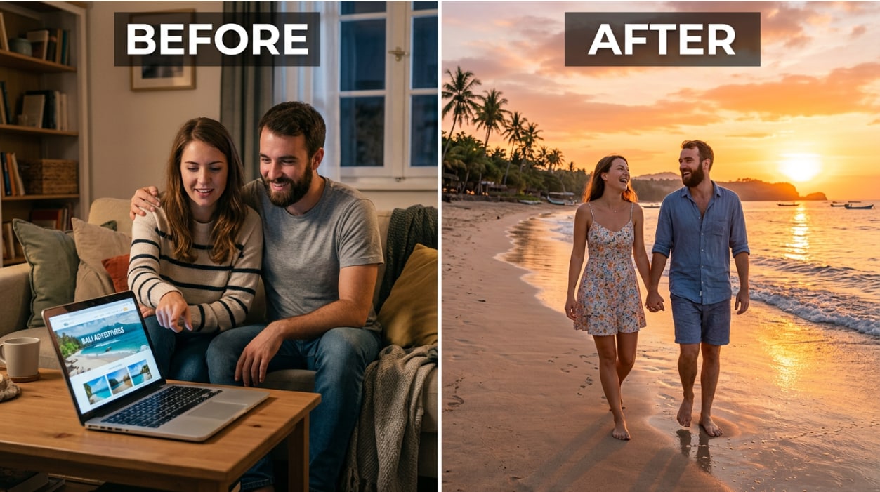 dream destination couple travel photo