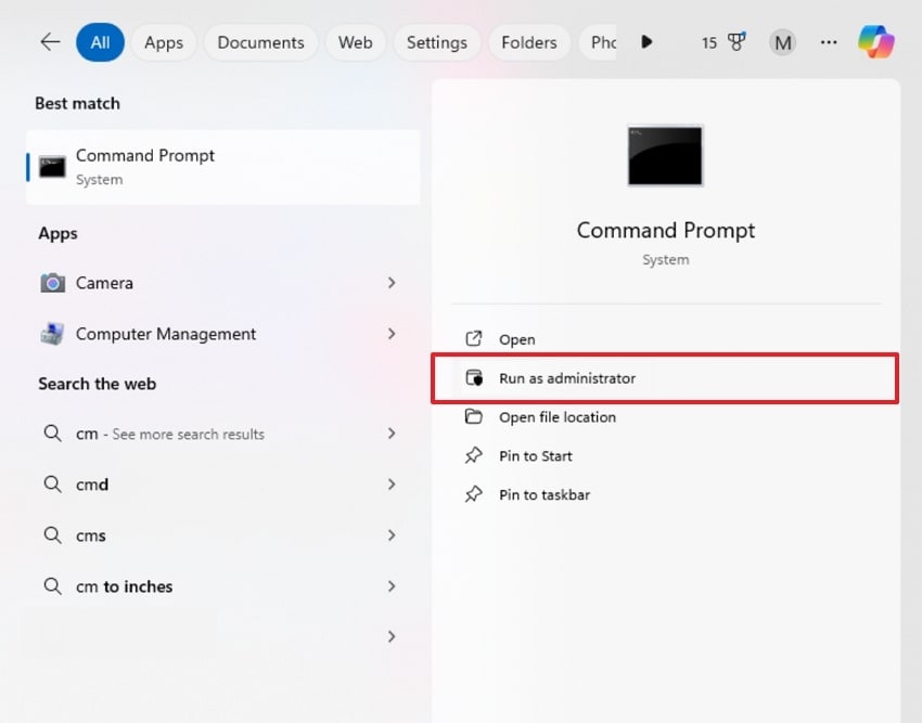 run command prompt as administrator