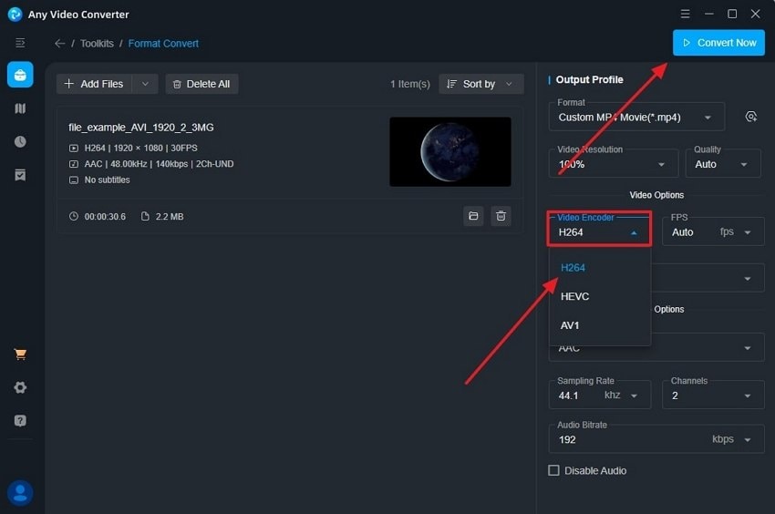 select video encoder and convert now