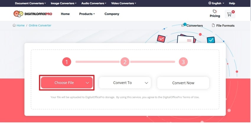 choose file for digitalofficepro converter