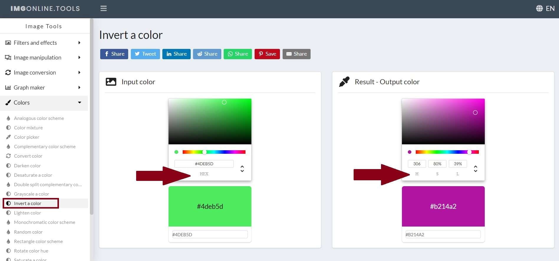 converta formato de cor de hexadecimal para rgb