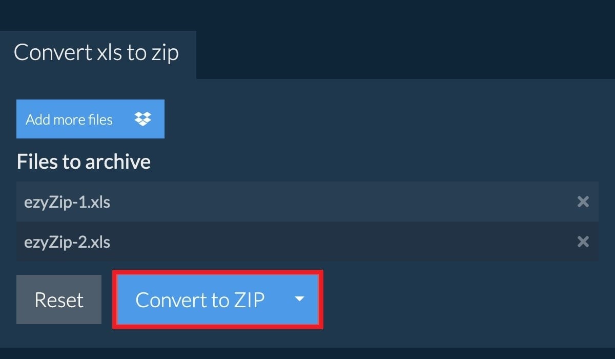 convert to zip