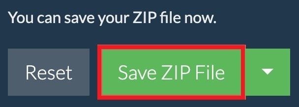 save zip file