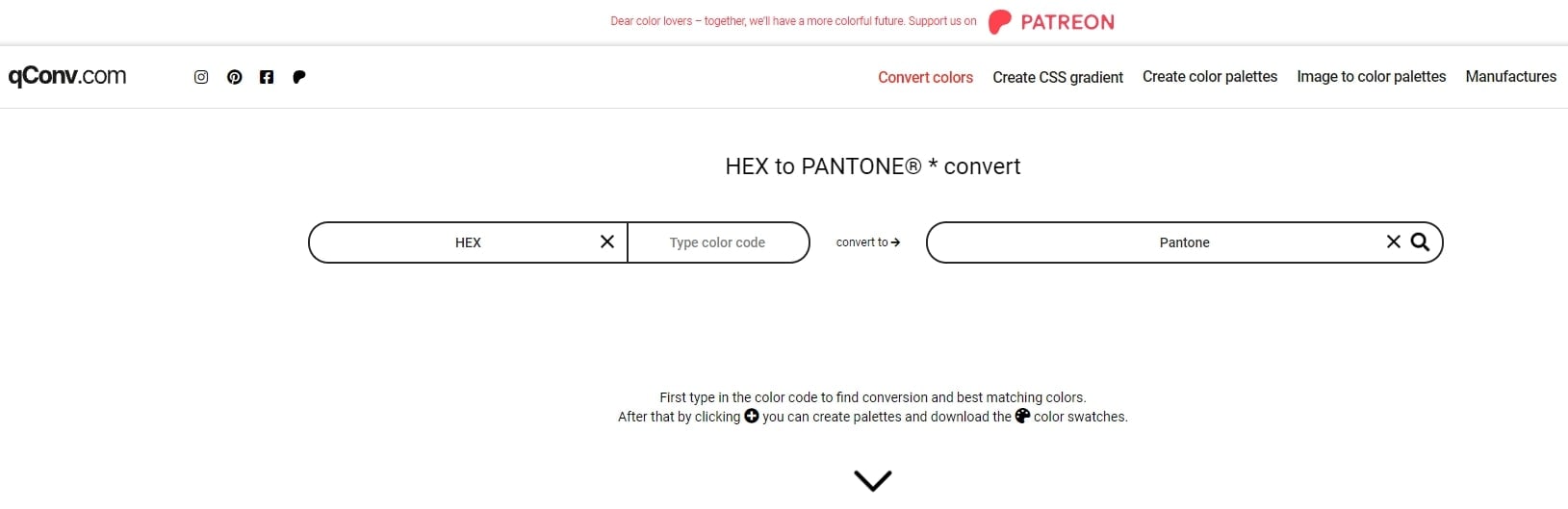 qconv hex to pantone converter 