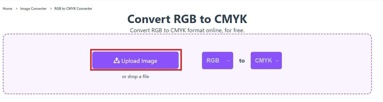 uploading image in online converter 