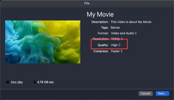 elige la calidad de tu video