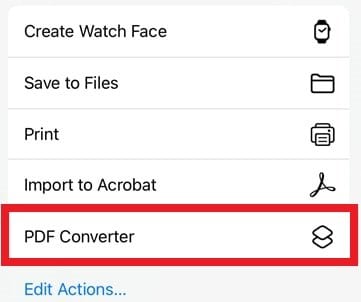 pdf converter option