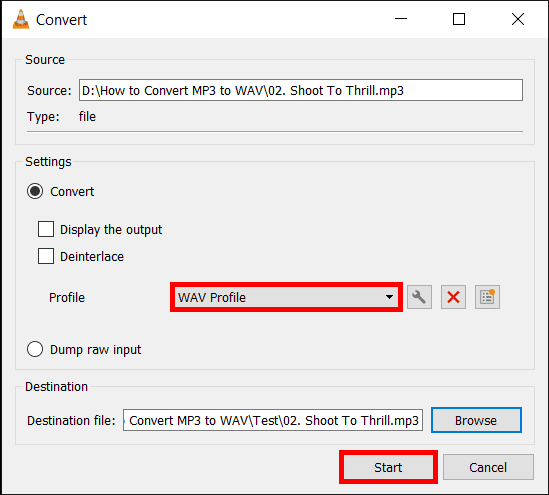 converting the mp3 file in the vlc media player