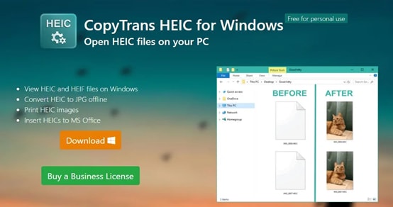 convert heic files by copytrans for windows