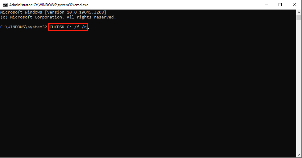 check sd drive with command prompt 