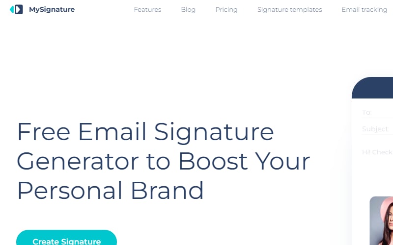mysignature free email signature template 