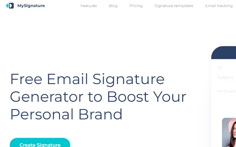 modello di firma e-mail gratuito mysignature  