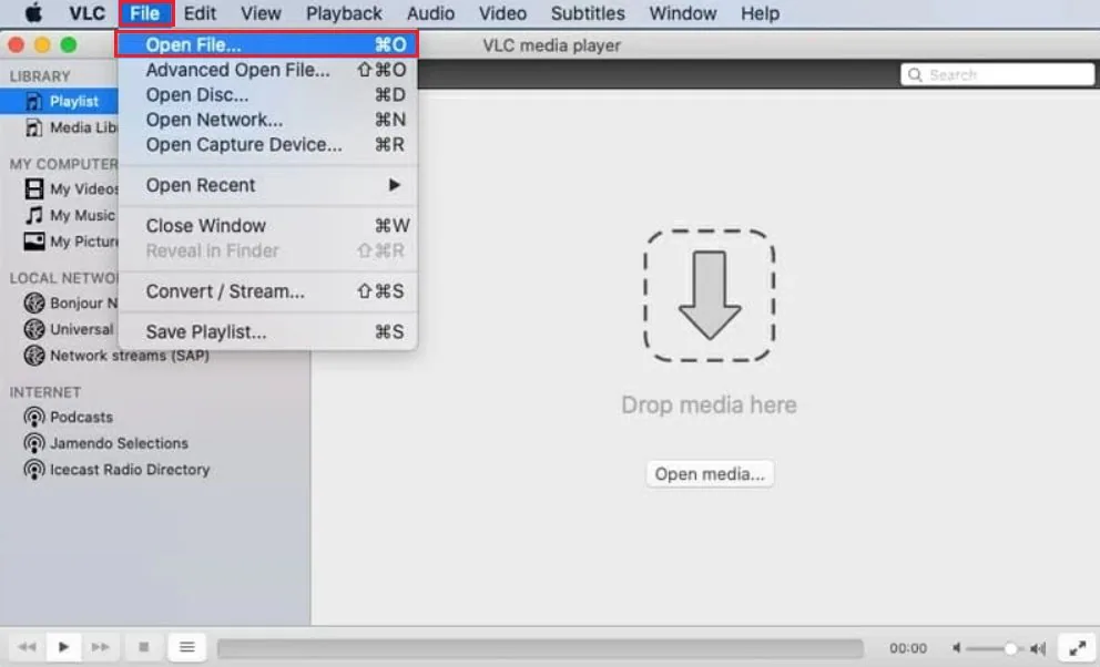 open dat file on vlc mac