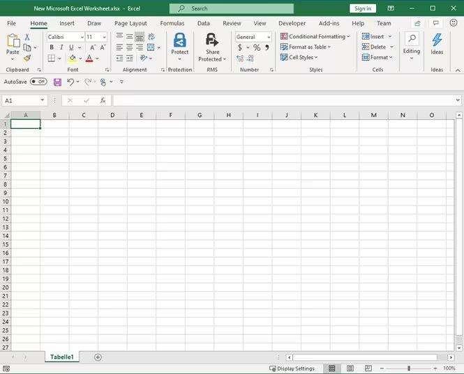 open blank excel book