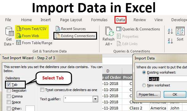 import data in excel