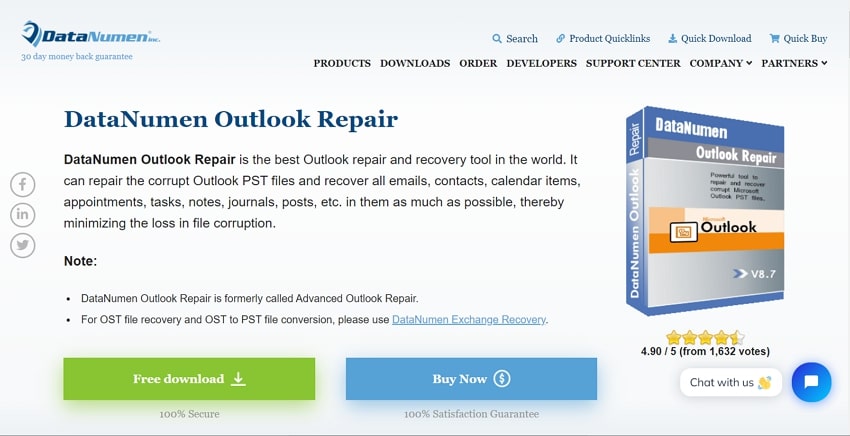 overview of datanumen outlook repair
