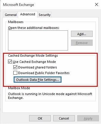 disable cached exchange mode