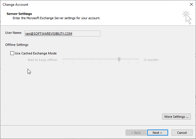 try to disable the use cached exchange mode
