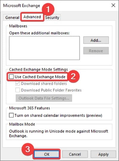 disable use cached exchange mode