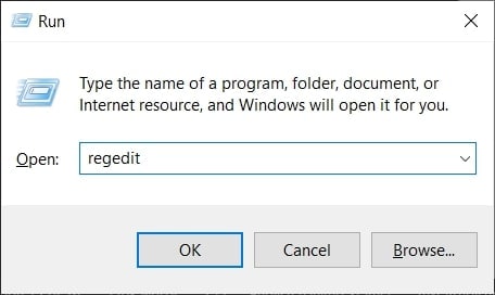 launch the registry editor