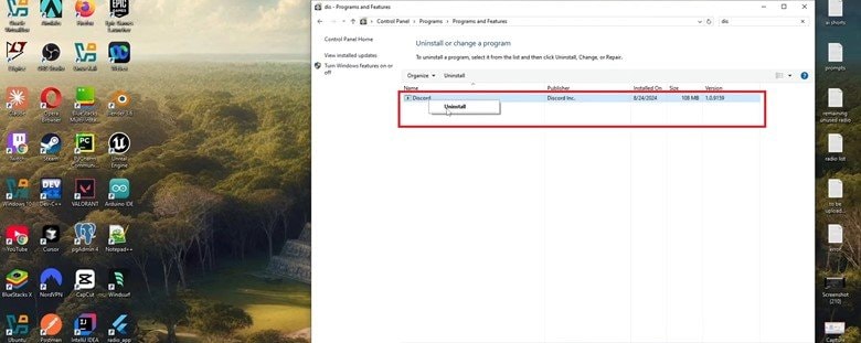 uninstall discord