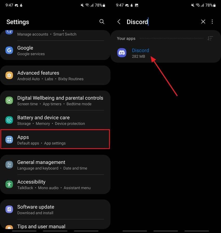 discord app settings android