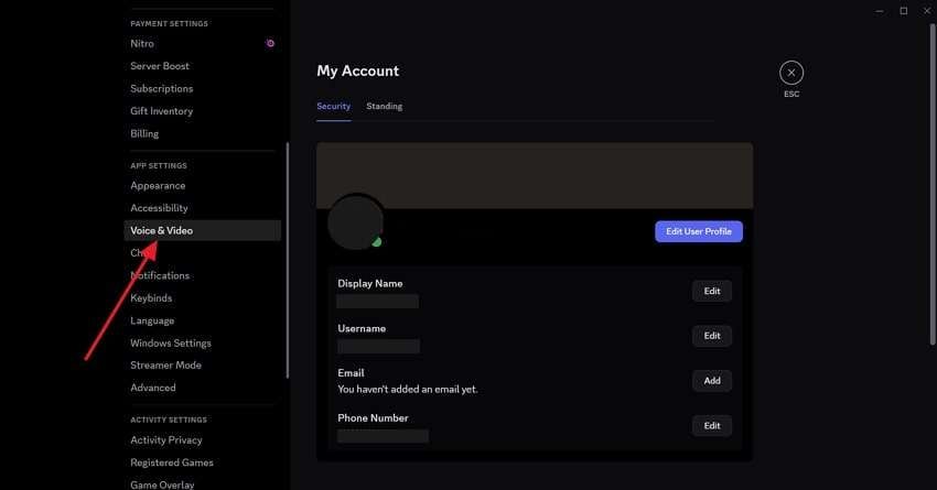 get discord voice & video tab