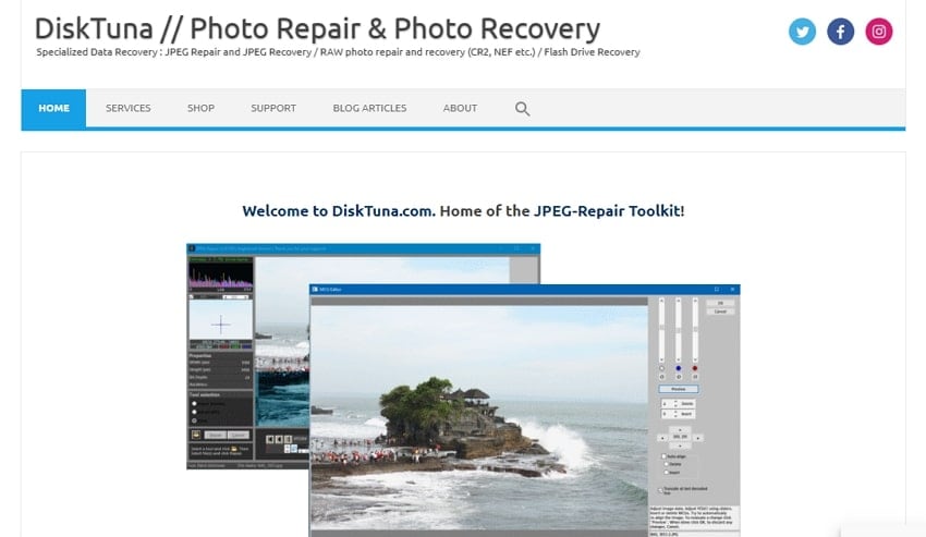 disktuna photo repair tool overview
