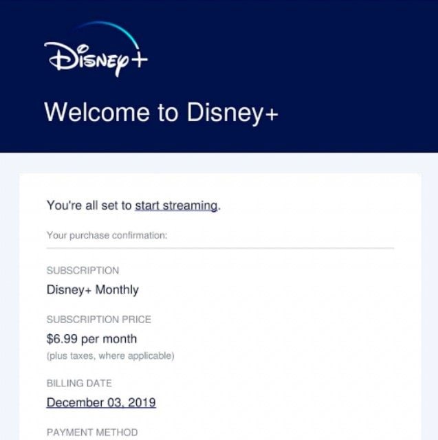 Disney Plus email