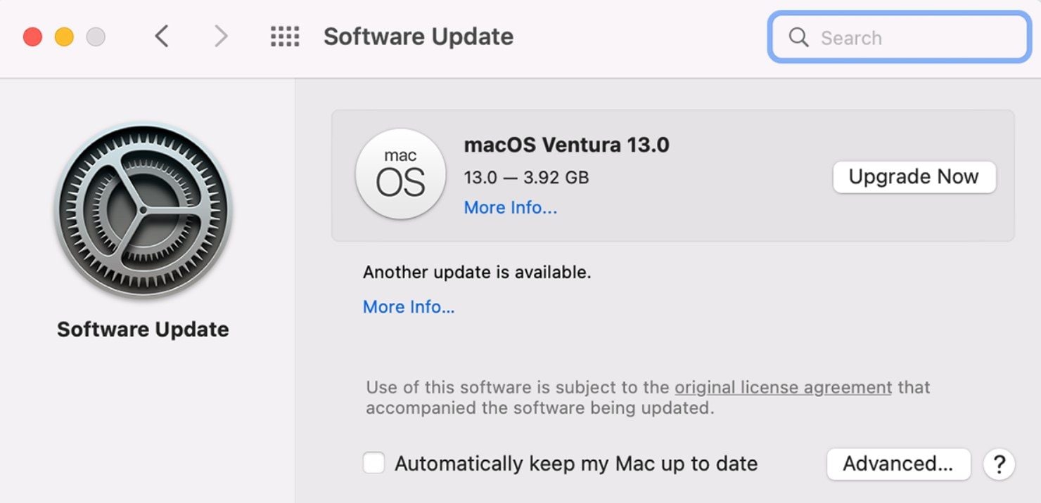actualización de mac